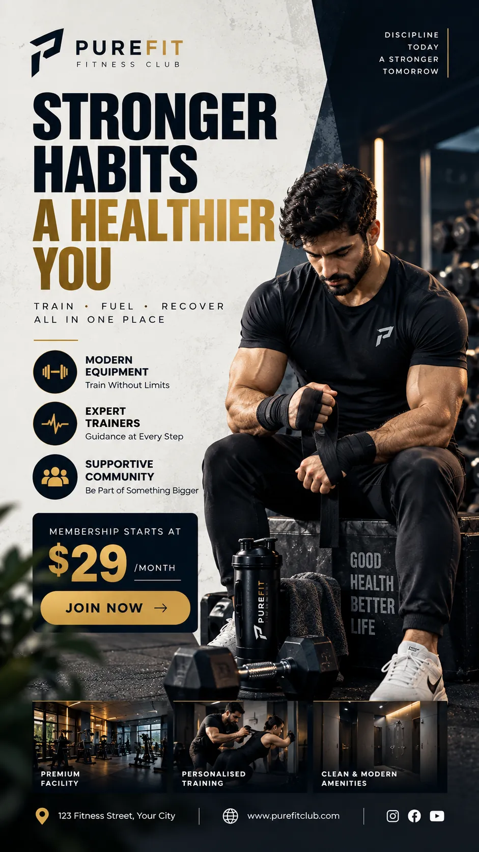 Fitness club membership poster